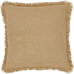 img 3 attached to Classic Tan Burlap Euro Sham Cover: VHC Brands, 26x26 - Timeless Home Decor Accent