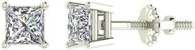 img 4 attached to 💎 Exquisite 14K Gold Diamond Earrings for Women-Girls: Princess Cut Studs + Authenticity Cards