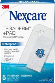 img 3 attached to Nexcare Tegaderm + Pad Transparent Dressing - 5-Count Boxes (Pack of 4) for Minor Burns, Scrapes, Cuts, Blisters, and Abrasions