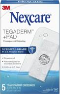 nexcare tegaderm + pad transparent dressing - 5-count boxes (pack of 4) for minor burns, scrapes, cuts, blisters, and abrasions логотип