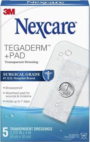 img 4 attached to Nexcare Tegaderm + Pad Transparent Dressing - 5-Count Boxes (Pack of 4) for Minor Burns, Scrapes, Cuts, Blisters, and Abrasions