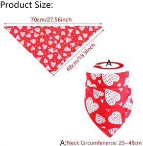 img 1 attached to 🐾 2pcs Reversible Heart Printed Pet Dog Bandana Set - Perfect Valentine's Day Dog Hair Hat Clip, Scarf, and Neckerchief for Dog and Cat - Washable!