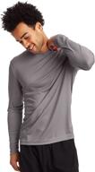 футболка с рукавами hanes, большой графит логотип