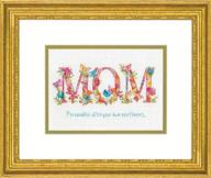 dimensions mother's day gift counted cross stitch kit: 14 count white aida cloth, 7'' x 5'' - perfect diy present for mom! logo