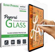 📱 amfilm papered glass screen protector for ipad pro 11 inch (2021 &amp; 2019) + ipad air 4 10.9inch (2020), 9h tempered glass with matte paper finish, face id &amp; apple pencil 2nd gen compatible (1-pack) logo