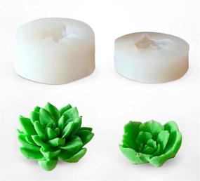 img 4 attached to 🌱 Food-Safe Silicone Succulent Mold Set - Large 2 Pc Mold for Succulents, Candles, Soap, and Baking