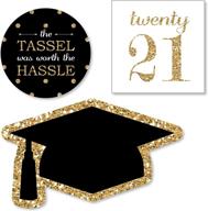 gold tassel worth the hassle diy shaped 2021 graduation party cut-outs - 24 count by big dot of happiness logo