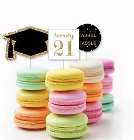 img 2 attached to Gold Tassel Worth The Hassle DIY Shaped 2021 Graduation Party Cut-Outs - 24 Count by Big Dot of Happiness