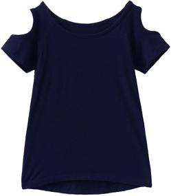 img 2 attached to 👚 IRELIA Girls Sleeve Shirts: Stylish Shoulder Tops for Girls' Clothing