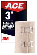 🩹 ace 3 inch elastic bandage with clips, beige - ideal for elbow, ankle, knee and more - great for sports - comfortable design with soft feel - washable and reusable [product code: b005yu8sxw] logo