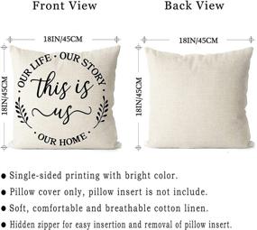 img 3 attached to Pinata Farmhouse Pillow Covers: This is Us Home Sweet Home Decorations - Set of 4 Throw Pillow Cases for Sofa Couch - Housewarming Gifts for New Home - Cushion Case Linen 18x18 Inch