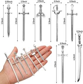 img 3 attached to 🗡️ 21 Antique Sword Knife Bookmarks and Charms | DIY Necklace and Bracelet Making | Silver Sword Knife Pendants for Jewelry