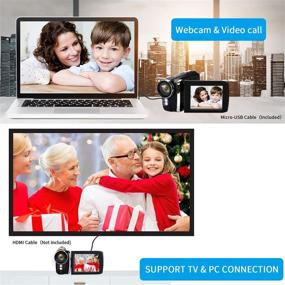 img 1 attached to HD Digital Vlogging Camcorder for Kids - 1080P 20FPS, 12MP, 2.8Inch Rotating Screen, YouTube Video Camera