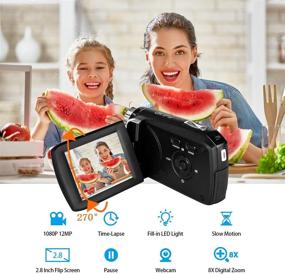 img 2 attached to HD Digital Vlogging Camcorder for Kids - 1080P 20FPS, 12MP, 2.8Inch Rotating Screen, YouTube Video Camera