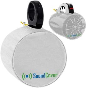 img 4 attached to 🔊 White Heavy Duty Marine Speaker Covers for 4" and 5" Boat Wakeboard Tower Pod Speakers - Pairs by Boss, Rockville, Kicker, Pyle & NOAM (Size H 7.9" x W 7.9" x D 8.3")