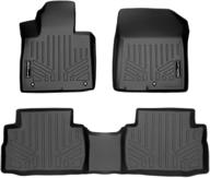 🚗 2021-2022 hyundai santa fe all weather black 2 row floor mat liner set - smartliner custom fit logo