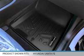 img 2 attached to 🚗 Коврики для пола в салоне Hyundai Santa Fe 2021-2022, черного цвета, для всех погод, комплект на два ряда - SMARTLINER, индивидуальная посадка.