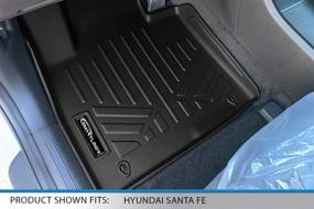 img 3 attached to 🚗 Коврики для пола в салоне Hyundai Santa Fe 2021-2022, черного цвета, для всех погод, комплект на два ряда - SMARTLINER, индивидуальная посадка.