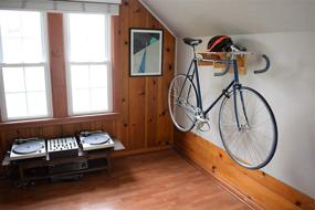 img 2 attached to 🚲 Bamboo Foldable Bike Wall Mount with Shelf - Sustainable and Eco-Friendly Bicycle Storage Rack