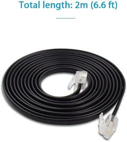 img 3 attached to 📞 SHONCO 2-Pack 2M 6.6ft Phone Telephone Extension Cord Cable with Standard RJ11 6P4C Plugs - Black Landline Telephone Wire