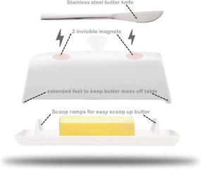 img 3 attached to 🧈 Magnetic Porcelain Butter Dish - Ceramic Dishwasher Safe