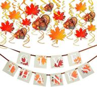 🦃 enhance your thanksgiving party with 36pcs thanksgiving decorations: including 'give thanks' banner, turkey, and maple leaves logo