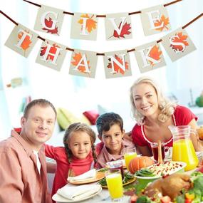 img 1 attached to 🦃 Enhance Your Thanksgiving Party with 36PCS Thanksgiving Decorations: Including 'GIVE THANKS' Banner, Turkey, and Maple Leaves