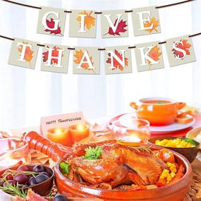 img 2 attached to 🦃 Enhance Your Thanksgiving Party with 36PCS Thanksgiving Decorations: Including 'GIVE THANKS' Banner, Turkey, and Maple Leaves