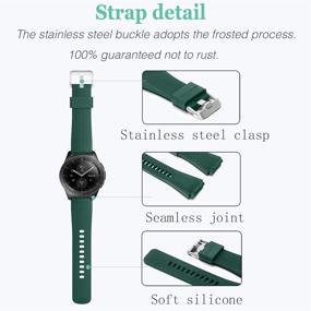 img 2 attached to 🌿 Hswai 22mm Soft Silicone Bands Bracelet Sports Strap for Samsung Galaxy Watch 46mm Bands/Gear S3 Frontier, Classic Watch Bands/Galaxy Watch 3 Bands 45mm, Men & Women - Olive Green