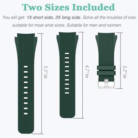 img 3 attached to 🌿 Hswai 22mm Soft Silicone Bands Bracelet Sports Strap for Samsung Galaxy Watch 46mm Bands/Gear S3 Frontier, Classic Watch Bands/Galaxy Watch 3 Bands 45mm, Men & Women - Olive Green