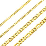 solid 925 sterling silver cuban link and figaro chain necklaces by chicsilver - available in 18-28 inches with gift box for women and men logo