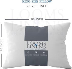 img 1 attached to 🛏️ Набор подушек для кровати King Bed Looms & Linens 20x36 - 2 штуки, жесткие антиаллергенные подушки с наполнителем, созданным в США для комфорта спину, животу и боковым спальщикам.