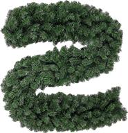 non-lit christmas garland - vfuqeer 9ft xmas garlands with 280 branches, unlit mantle artificial pine garland, soft greenery for christmas décor логотип