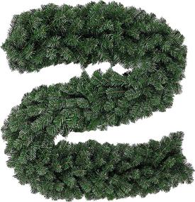 img 4 attached to Non-Lit Christmas Garland - VFUQEER 9ft Xmas Garlands with 280 Branches, Unlit Mantle Artificial Pine Garland, Soft Greenery for Christmas Décor