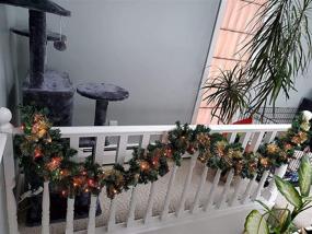 img 1 attached to Non-Lit Christmas Garland - VFUQEER 9ft Xmas Garlands with 280 Branches, Unlit Mantle Artificial Pine Garland, Soft Greenery for Christmas Décor