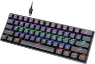 🖥️ snpurdiri 60% mechanical gaming keyboard: compact, full anti-ghosting 61 key, rainbow backlit, and ergonomic design - perfect for typists, gamers, and mac users (blue switch), black logo