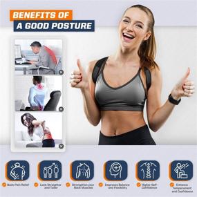 img 2 attached to Adjustable Posture Corrector for Women and Men - Effective Upper Back Support Brace, Large