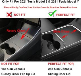 img 3 attached to Luumtee 3PCS Center Console Organizer Tray: Upgrade Your 2021 Tesla Model 3/Y Armrest Storage with Coin and Sunglass Holder - Interior Accessories Tray (Flocked)