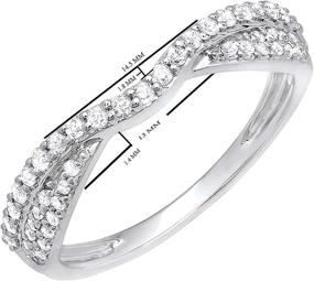 img 1 attached to Dazzlingrock Collection 0.32 Carat Round White Diamond Ladies Bridal Wedding Stackable Band in 14K Gold - Stunning and Sparkling 1/3 CT