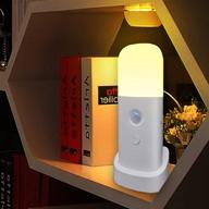 🔦 creweel dimmable motion sensor night light with 5 brightness levels, 2000mah rechargeable battery, portable light for kids room, bedroom, hallway - warm light логотип