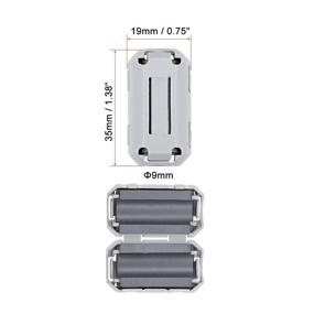 img 3 attached to 🔌 Enhance Signal Quality with uxcell 9mm Ferrite Cores Ring Clip-On RFI EMI Noise Suppression Filter Cable Clip, Grey 10pcs