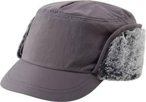 img 3 attached to Warm and Stylish Connectyle Men's Winter Hat 🧢 with Brim - Faux Fur Baseball Cap with Earflaps