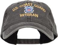 embroidered washed cap for us coast guard veterans логотип