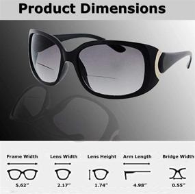 img 1 attached to 🕶️ Designer Style Women's Vogue Bifocal Sunglasses Reading Glasses, Outdoor Bi Focal Sun Readers +3.00 Black