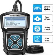 🚗 automotive check engine light code reader, romondes rd100 obd2 scanner: diagnostic tool to read & erase engine fault codes for all vehicles after 1996 logo