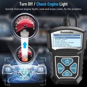img 2 attached to 🚗 Automotive Check Engine Light Code Reader, Romondes RD100 OBD2 Scanner: Diagnostic Tool to Read & Erase Engine Fault Codes for All Vehicles After 1996