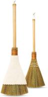 🧹 hnc ecolife small natural whisk sweeping hand handle broom - vietnamese straw soft broom for indoor cleaning - outdoor use - decoration idea - approx. 5.9'' w, 21.3'' l logo