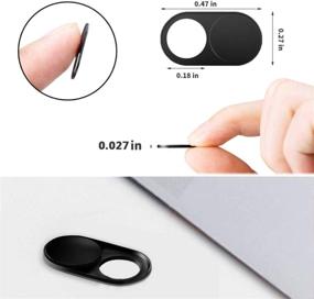 img 3 attached to Elimoons Ultra-Thin Webcam Cover Slide Metal Laptop Camera Cover Sticker Blocker For Laptop Apple MacBook IMac IPad Cell Phone Tablet Echo Show Anti Spy Privacy (Black 2-Piece)