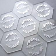 🔶 uniqooo 80pcs clear acrylic place cards for weddings: elegant hexagon seating cards for dinner parties, banquets & events logo