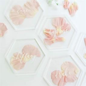 img 1 attached to 🔶 UNIQOOO 80Pcs Clear Acrylic Place Cards for Weddings: Elegant Hexagon Seating Cards for Dinner Parties, Banquets & Events